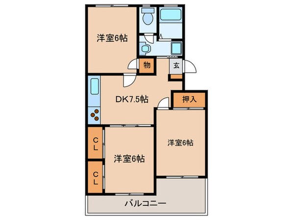 第二堤ハイツの物件間取画像